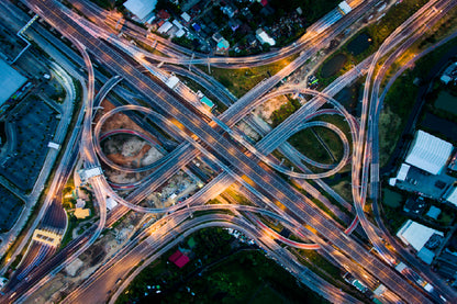 Highway Junction Bangna Aerial Photograph Home Decor Premium Quality Poster Print Choose Your Sizes