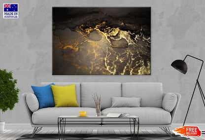 Brown & Gold Marble Abstract Design Print 100% Australian Made