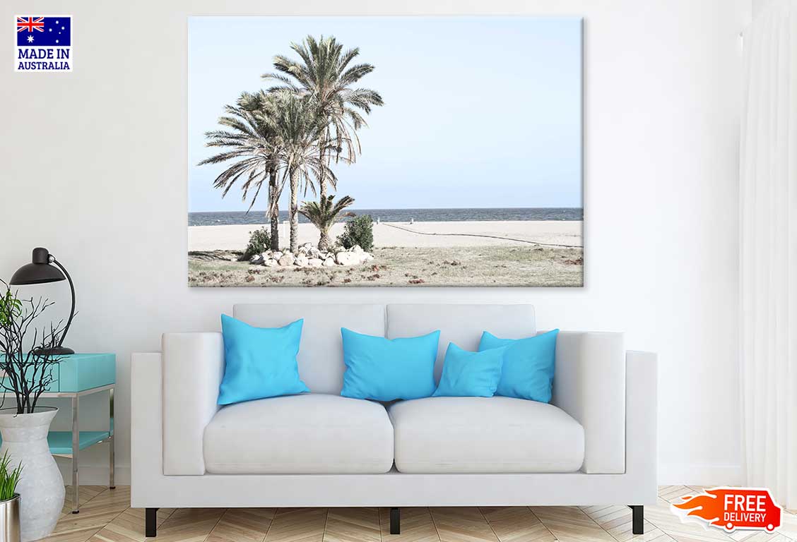 Palm Trees at Sea Shore Scenery Photograph Print 100% Australian Made