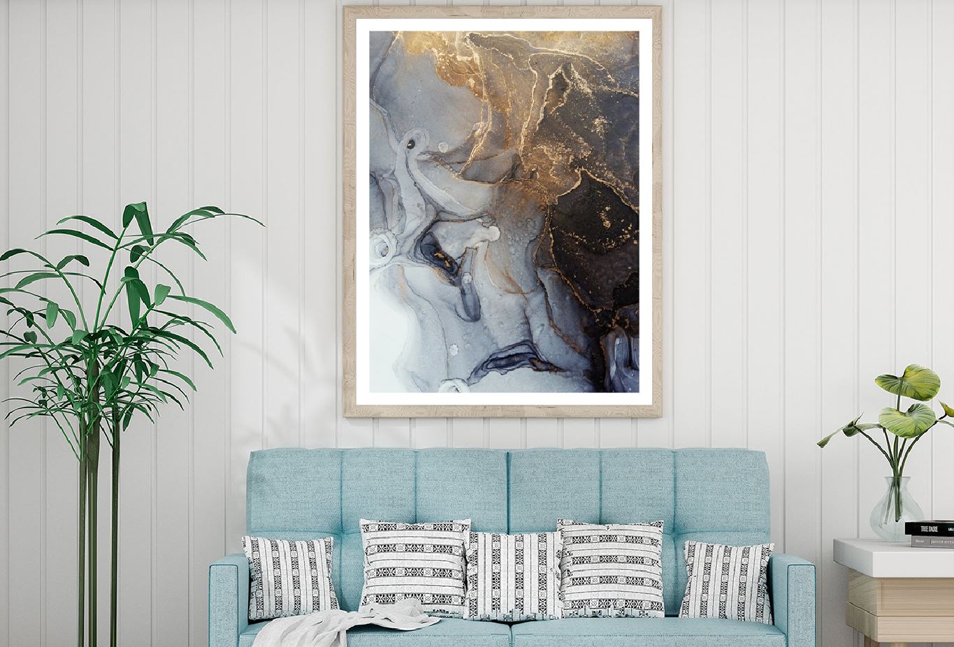 Grey Brown & Gold Marble Abstract Design Home Decor Premium Quality Poster Print Choose Your Sizes