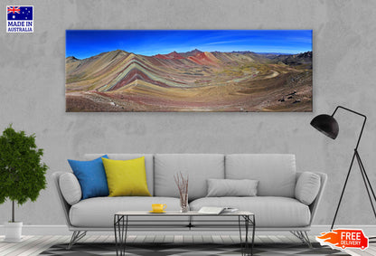 Panoramic Canvas Rainbow Mountain & Sky Photograph High Quality 100% Australian Made Wall Canvas Print Ready to Hang
