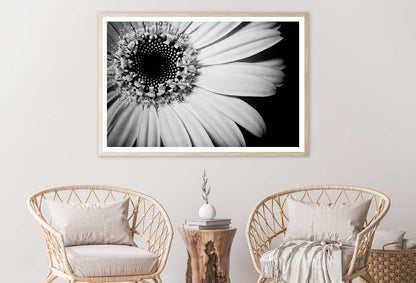 Sunflower Closeup B&W View Photograph Home Decor Premium Quality Poster Print Choose Your Sizes