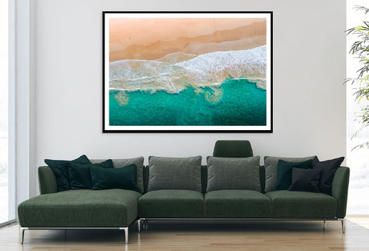Sydney Sea Waves & Sand Aerial View Photograph Home Decor Premium Quality Poster Print Choose Your Sizes