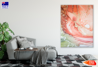 White Green & Orange Abstract Design Print 100% Australian Made