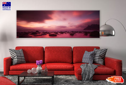 Panoramic Canvas Sunset Scenery View High Quality 100% Australian Made Wall Canvas Print Ready to Hang