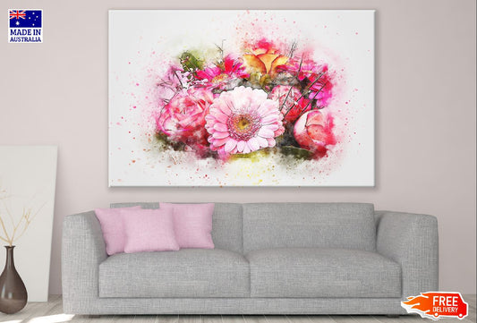 Flowers Bouquet Abstract Design Print 100% Australian Made
