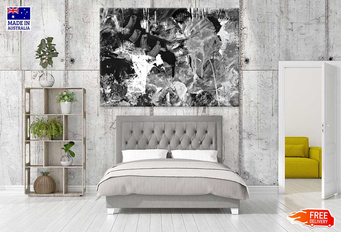 B&W Oil Painting Abstract Design Print 100% Australian Made