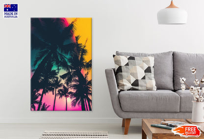 Palm Trees Colorful Sky View Photograph Print 100% Australian Made