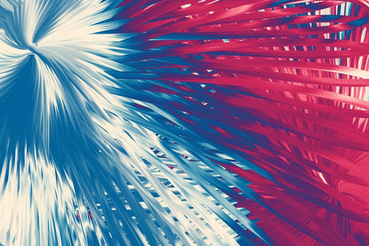 White Blue & Red Abstract Design Print 100% Australian Made