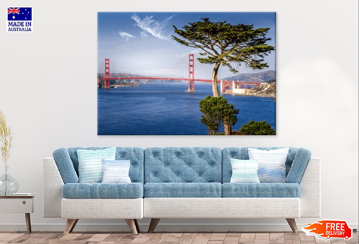 Golden Gate View & Cypress Tree Photograph Print 100% Australian Made