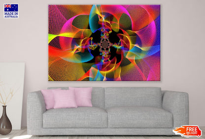 Pink Blue Red & Yellow Digital Abstract Design Print 100% Australian Made