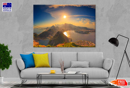 Copacabana Beach & Mountains Scenery Photograph Print 100% Australian Made