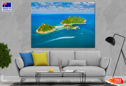 Island & Sea Aerial View Photograph Print 100% Australian Made