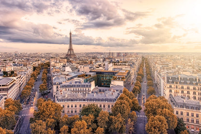 Paris City & Eiffel Tower Autumn Photograph Home Decor Premium Quality Poster Print Choose Your Sizes