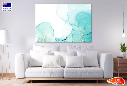 Blue Green & Gold Splash Abstract Design Print 100% Australian Made