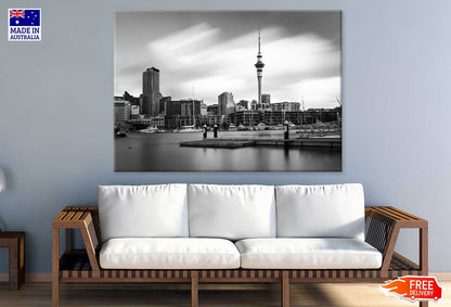 Auckland City B&W View Photograph Print 100% Australian Made