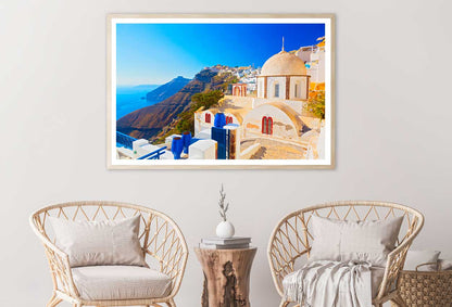 View of Santorini Cyclades Island Photograph Home Decor Premium Quality Poster Print Choose Your Sizes