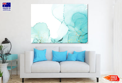 Blue Green & Gold Splash Abstract Design Print 100% Australian Made