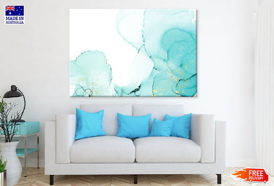 Blue Green & Gold Splash Abstract Design Print 100% Australian Made