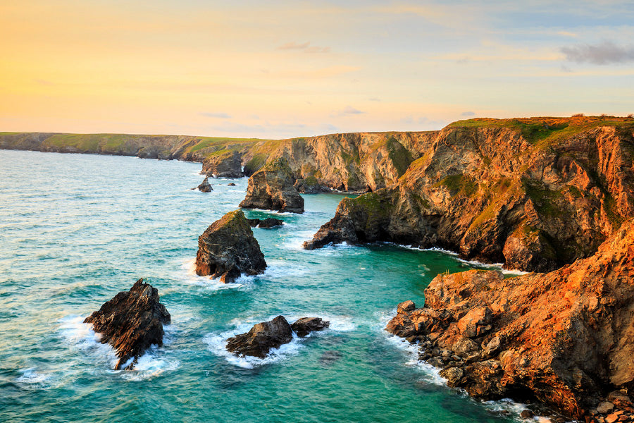 Bedruthan Cornwall Beach Sunset View Photograph Print 100% Australian Made