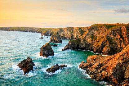 Bedruthan Cornwall Beach Sunset View Photograph Print 100% Australian Made