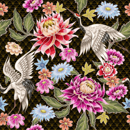 Square Canvas Bird with Flowers Vector Art High Quality Print 100% Australian Made