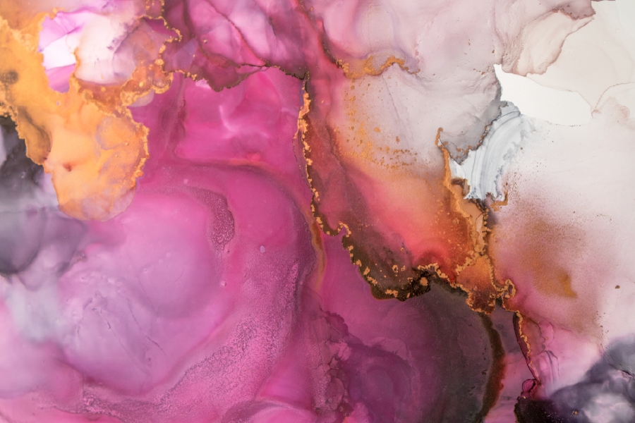 Pink Orange & White Abstract Design Print 100% Australian Made