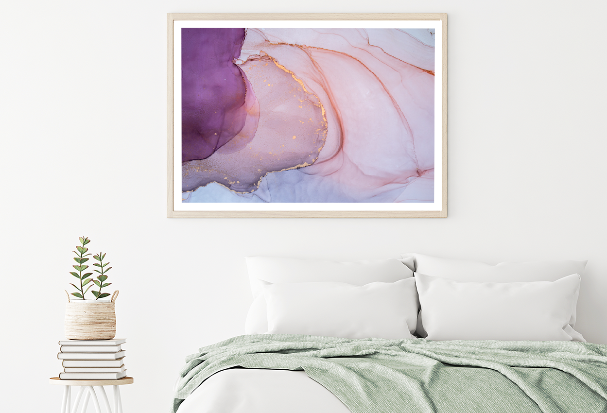 Purple & Gold Abstract Design Home Decor Premium Quality Poster Print Choose Your Sizes