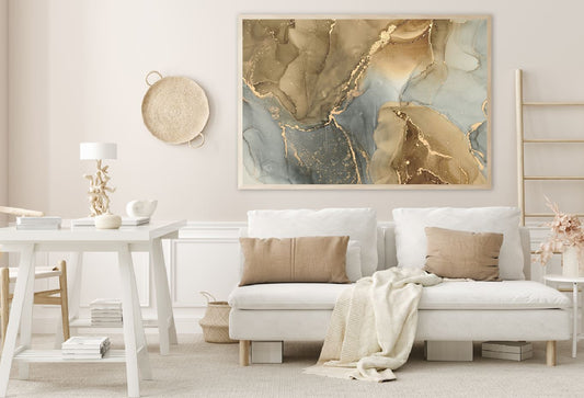 Brown Grey & Gold Abstract Design Home Decor Premium Quality Poster Print Choose Your Sizes