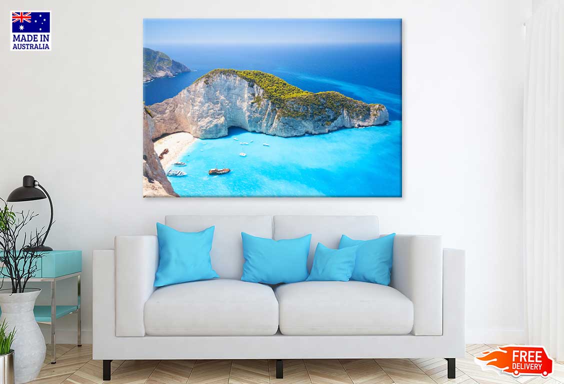 Navagio Bay & Ship Wreck Beach View Photograph Print 100% Australian Made