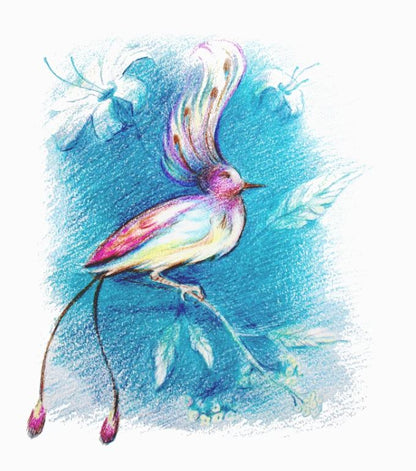 Colorful Bird Watercolor Painting Home Decor Premium Quality Poster Print Choose Your Sizes
