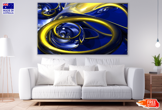 Blue & Yellow Abstract Design Print 100% Australian Made
