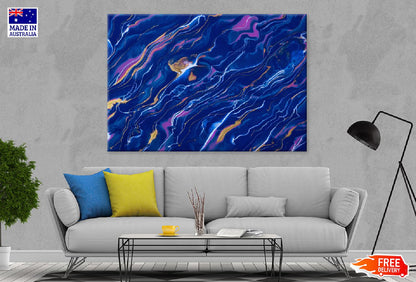 Blue Purple & Pink Fluid Abstract Design Print 100% Australian Made