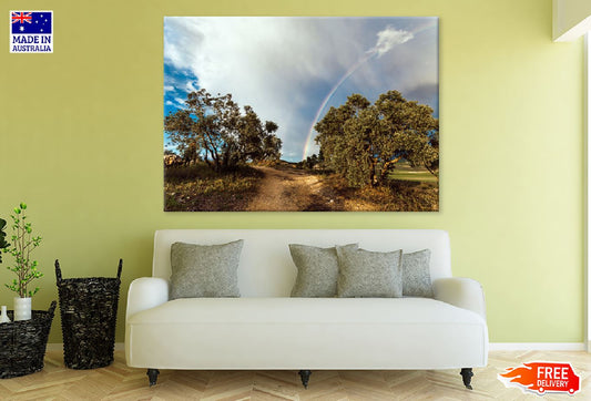 Countryside & Rainbow Sky Photograph Spain Print 100% Australian Made