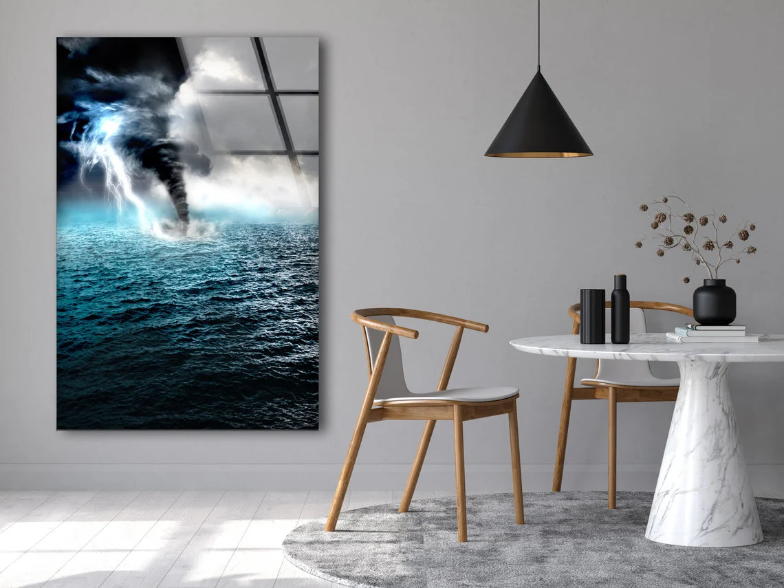 Hurricane in Sea Digital Design Acrylic Glass Print Tempered Glass Wall Art 100% Made in Australia Ready to Hang