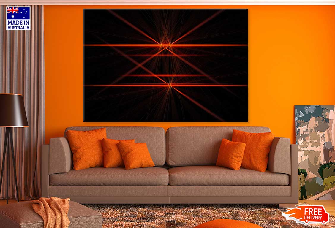 Red Lines Digital Abstract Design Print 100% Australian Made