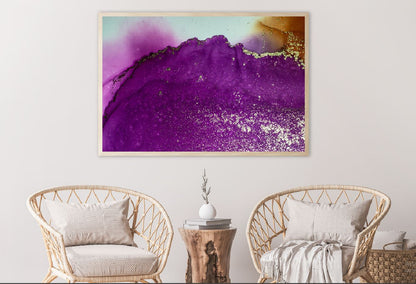 Purple & Gold Fluid Abstract Design Home Decor Premium Quality Poster Print Choose Your Sizes