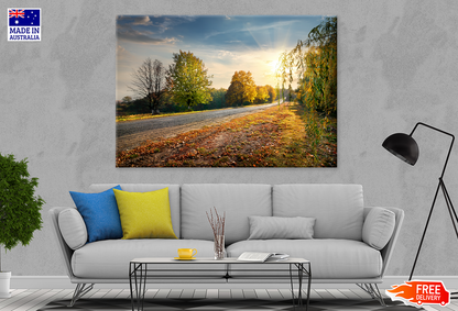 Trees & Road Sunset Sky View Print 100% Australian Made