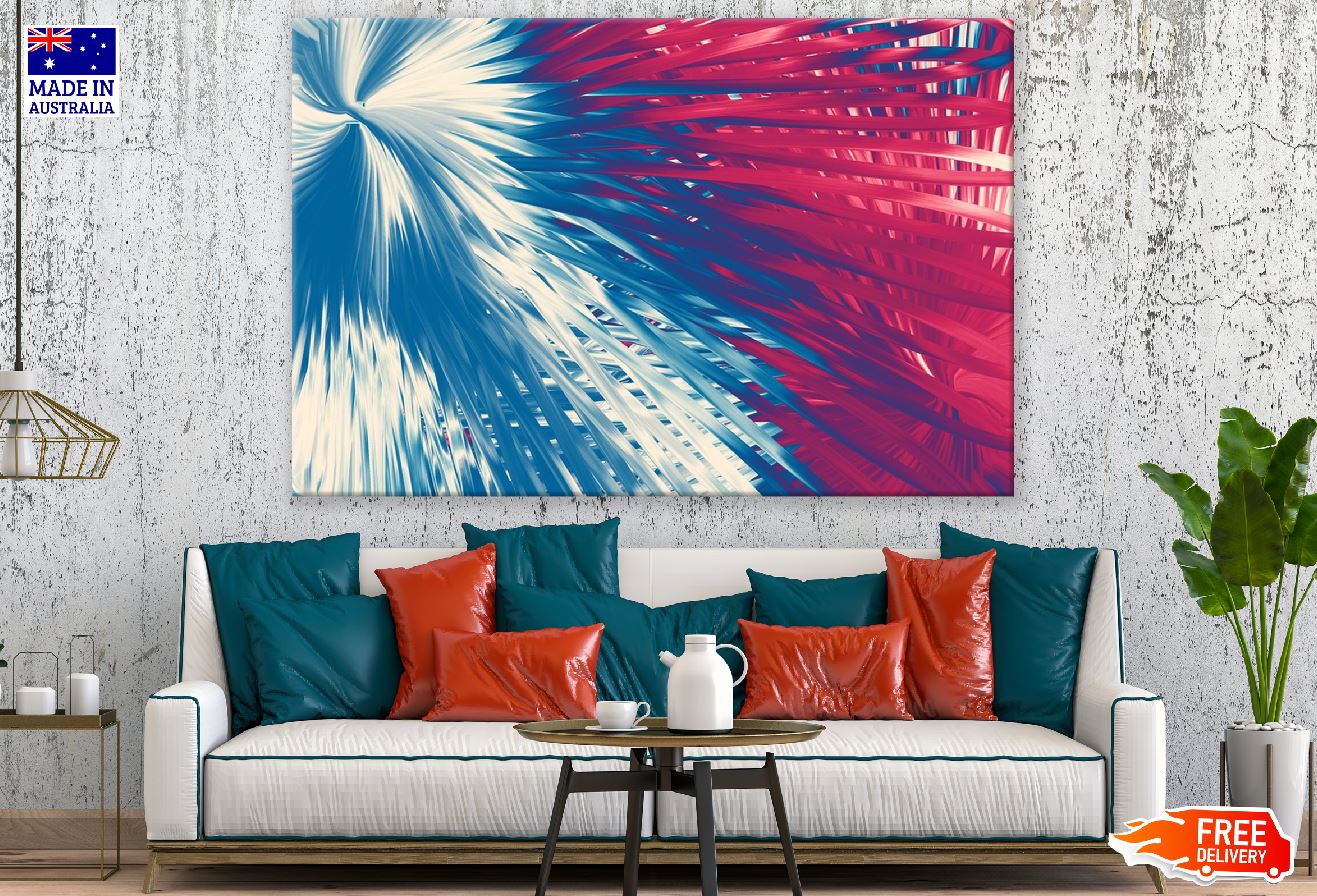 White Blue & Red Abstract Design Print 100% Australian Made