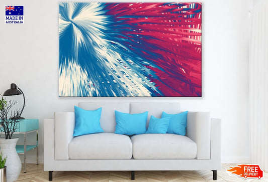 White Blue & Red Abstract Design Print 100% Australian Made