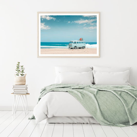 Mini Van Near Sea Photograph Home Decor Premium Quality Poster Print Choose Your Sizes
