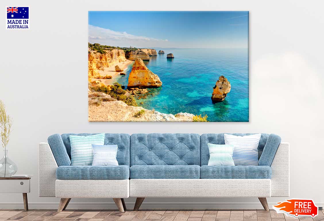 Marinha Beach Skyline Photograph Portugal Print 100% Australian Made