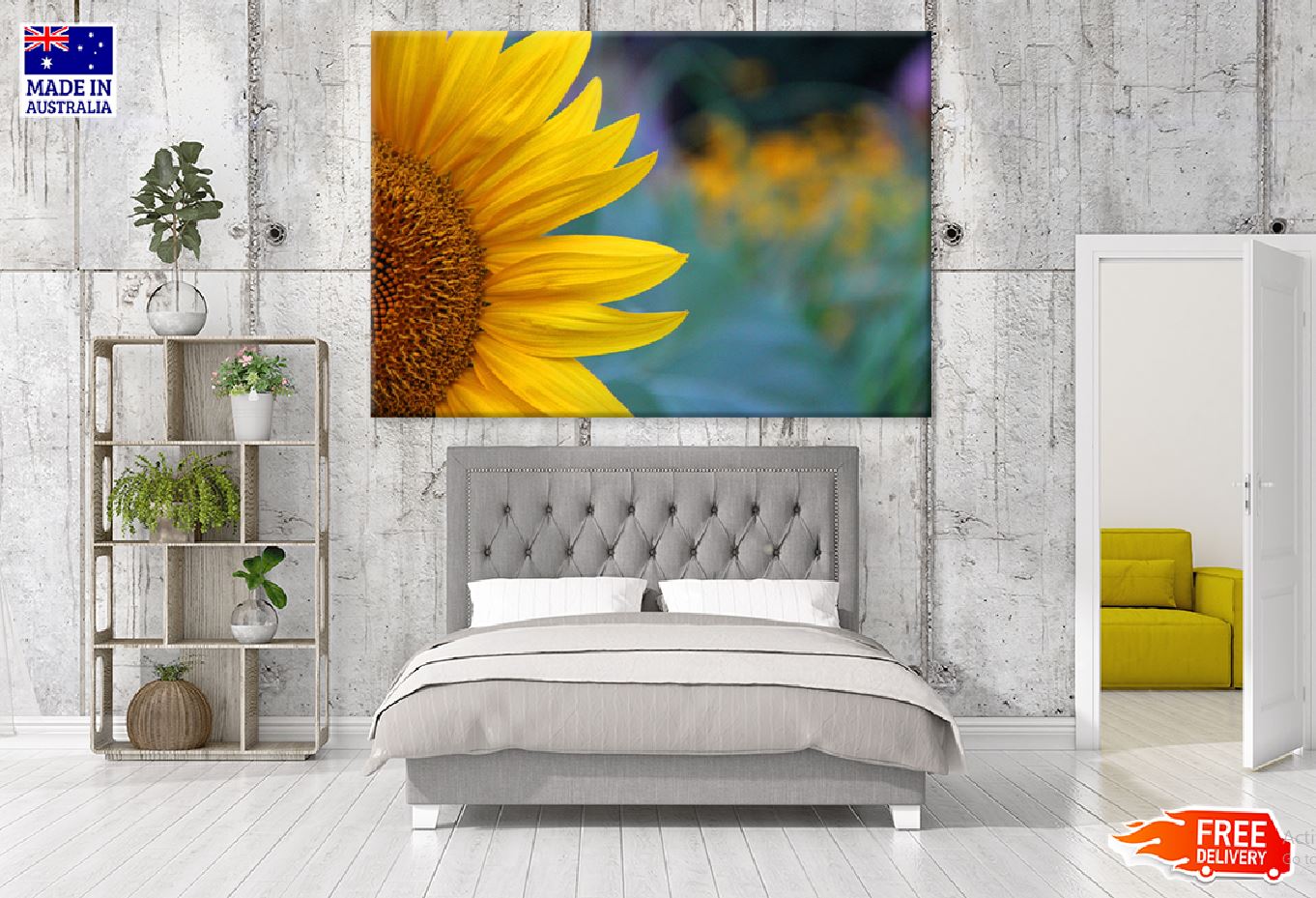 Sunflower Petals Closeup View Photograph Print 100% Australian Made