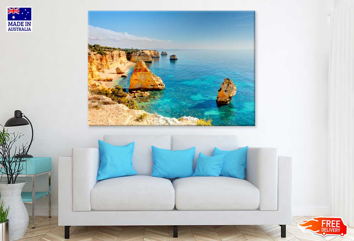 Marinha Beach Skyline Photograph Portugal Print 100% Australian Made