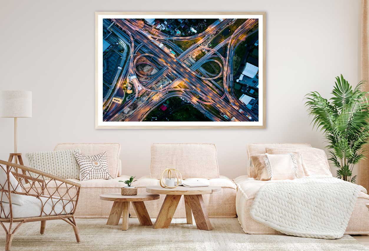 Highway Junction Bangna Aerial Photograph Home Decor Premium Quality Poster Print Choose Your Sizes