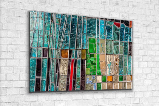 Abstract Stained Glass Print Tempered Glass Wall Art 100% Made in Australia Ready to Hang