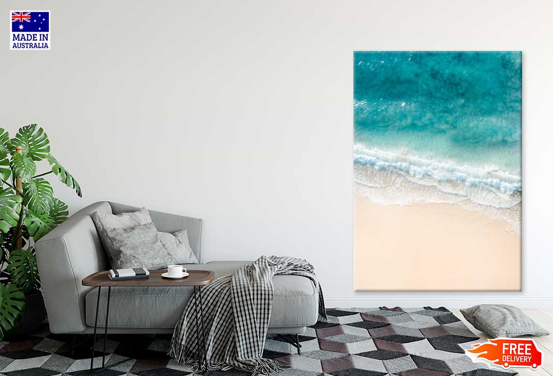 Clear Water Sea Waves Aerial View Photograph Print 100% Australian Made
