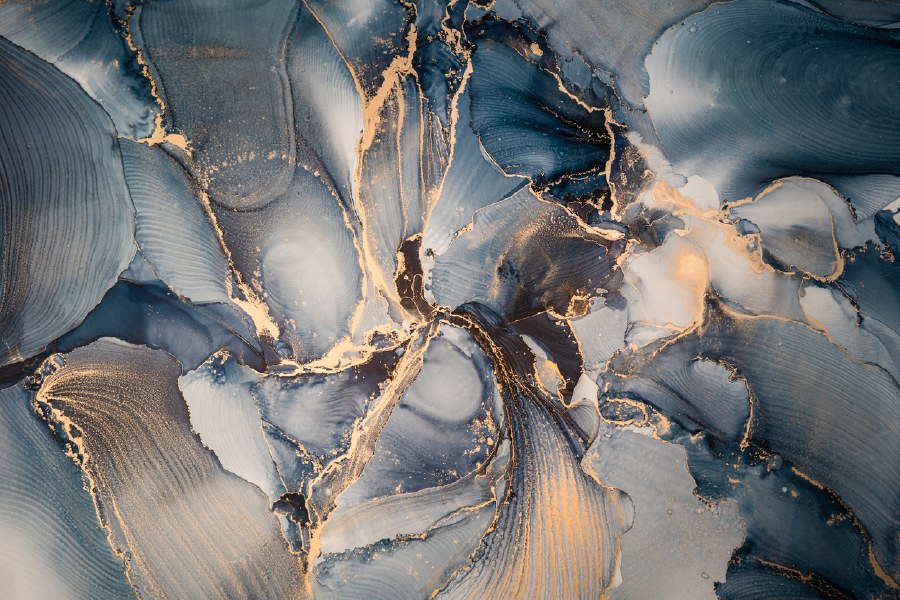 Blue & Gold Abstract Design Home Decor Premium Quality Poster Print Choose Your Sizes