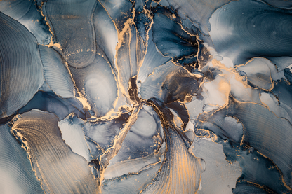 Blue & Gold Abstract Design Home Decor Premium Quality Poster Print Choose Your Sizes