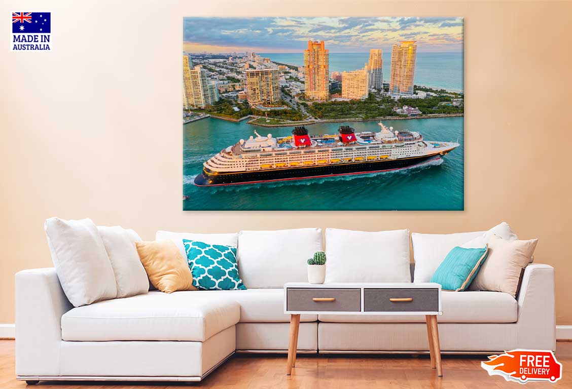 Disney Magic Ship Miami City View Photograph Print 100% Australian Made